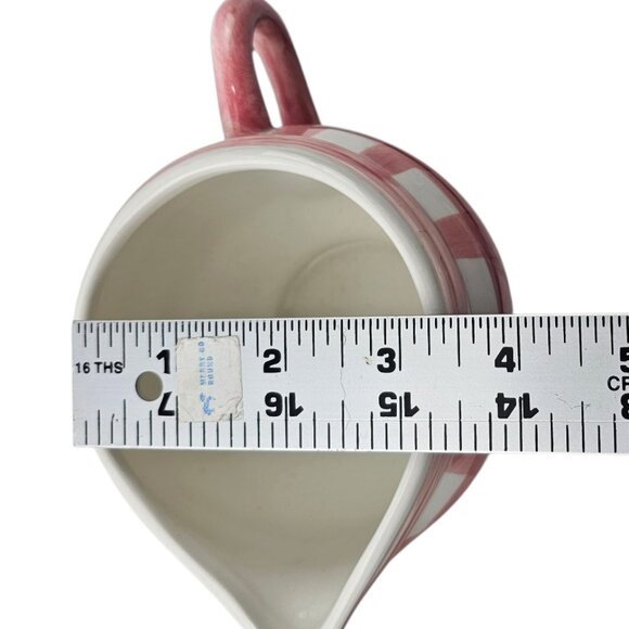 Vintage Cracker Barrel Creamer & Sugar Ceramic Pink White Gingham Plaid - Picture 10 of 11